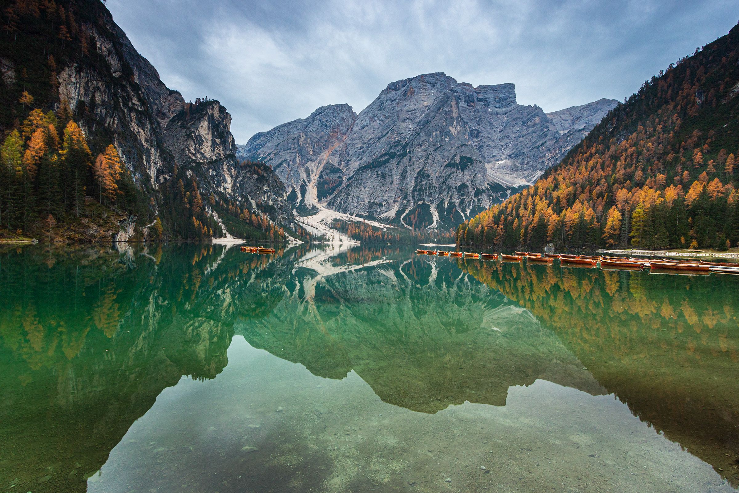 A Cloudy Day at the Famous Tranquil Lake