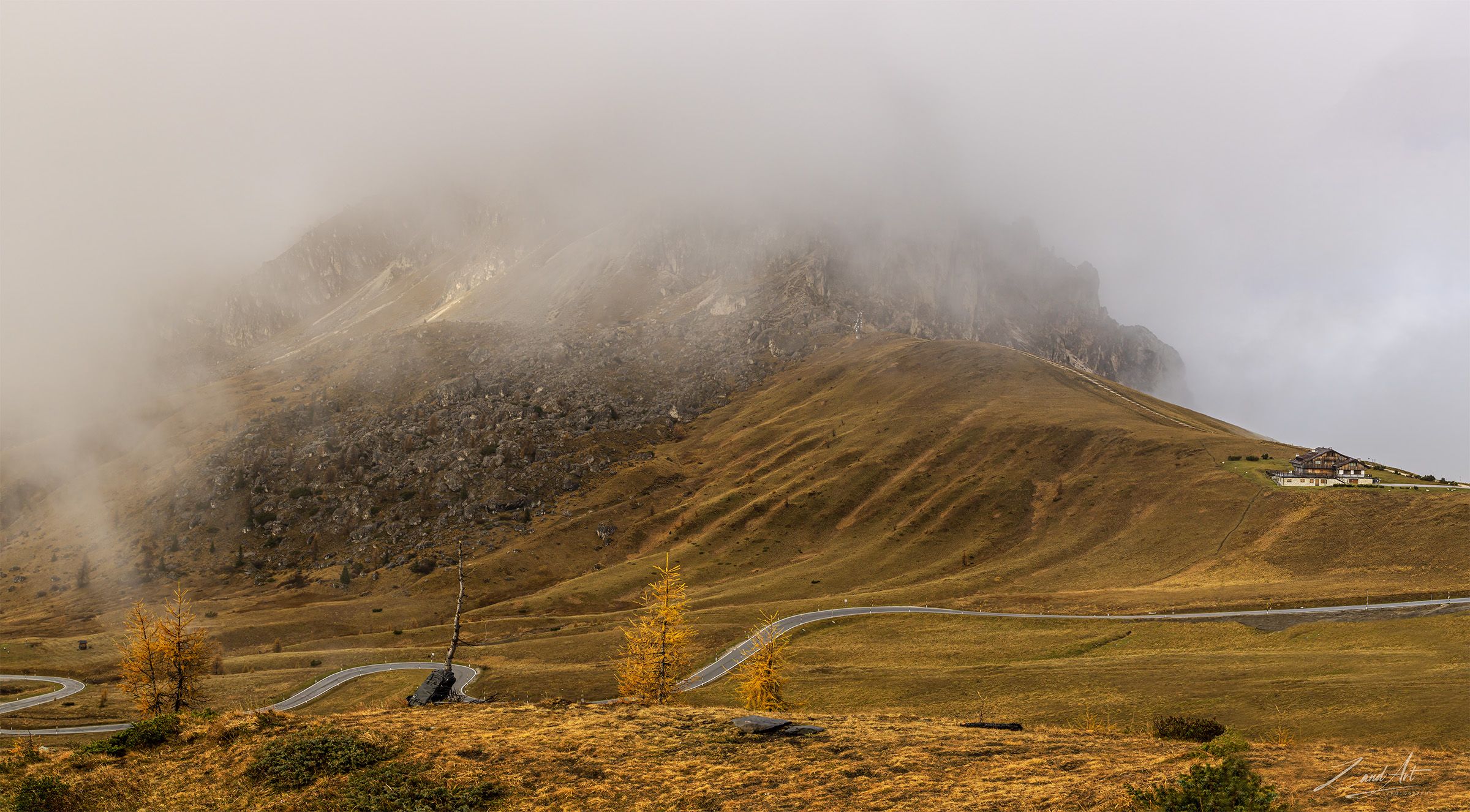 Back from the Dolomites - The peaks of the mountain disappeared in the fog