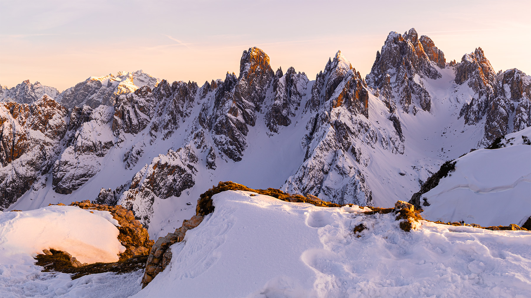 Purple and Gold Glow Above the Peaks