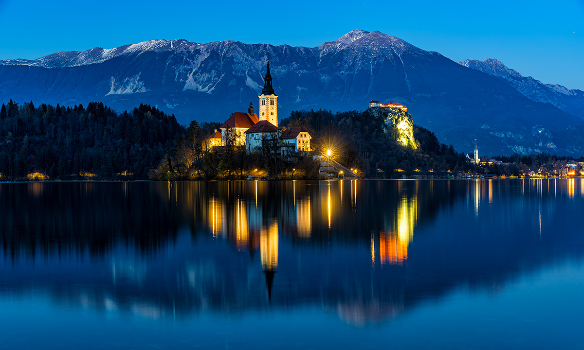 Lake Bled in Blue Hour Lake Bled in Blue Hour